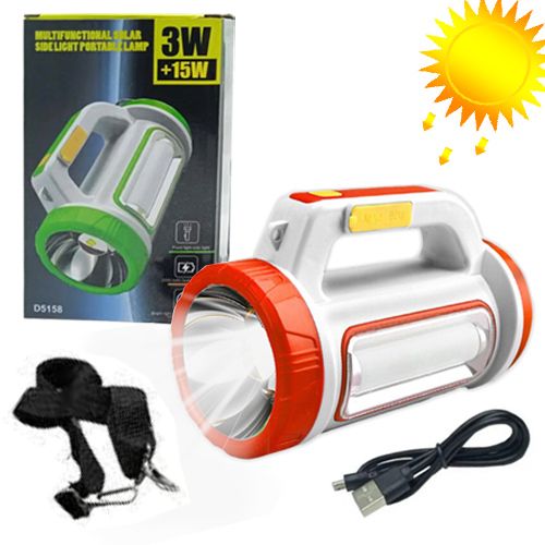 Фонарь переносной X-Balog 5158-LED+COB, power bank, Li-Ion аккум., солнечная батарея, ЗУ microUSB, Box
