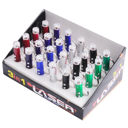 Фонарь брелок 9620-LED, лазер, 3хAG13