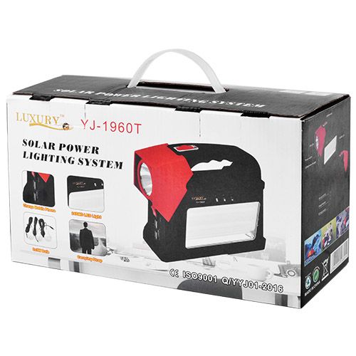 Фонарь переносной Luxury 1960 T, 1W+24SMD, 3 лампы 3W, power bank, солнечная батарея