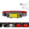 Фонарь налобный BL-T124-ХРЕ+COB(White+Red), датчик движения, 1x18650, ЗУ Type-C