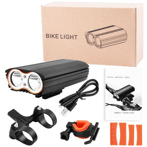Велофара LR-Y2Pro-2T6 DUAL MEGALIGHT, ALUMINUM, 2 крепления, индикатор заряда