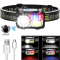 Фонарь налобный Police CY-2089-XPE+COB+RGB, IPX4, ЗУ microUSB
