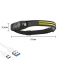 Фонарь налобный BL-W689-LM+2COB (white+yellow), Sensor, Li-Ion аккум., Type-C