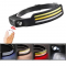 Фонарь налобный BL-W689-LM+3COB (white+yellow+red), Sensor, Li-Ion аккум., ЗУ Type-C