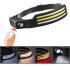 Фонарь налобный BL-W689-LM+3COB (white+yellow+red), Sensor, Li-Ion аккум., ЗУ Type-C