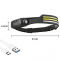 Фонарь налобный BL-W689-LM+3COB (white+yellow+red), Sensor, Li-Ion аккум., ЗУ Type-C