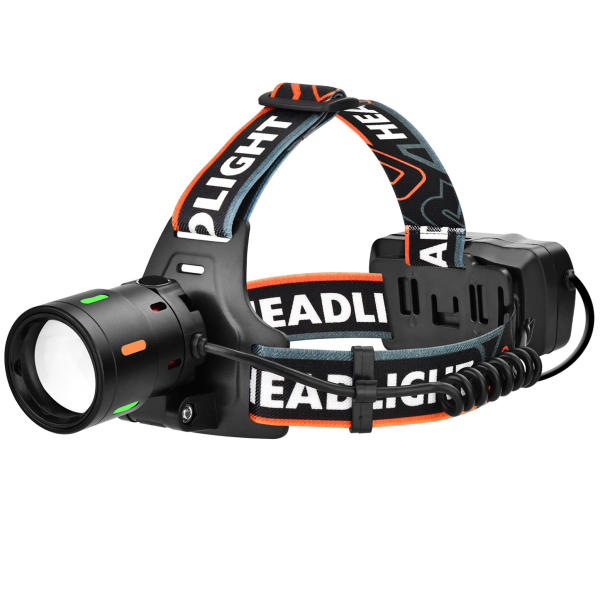Ліхтар налобний NIGHT VISION FLUORESCENCE BL-T207-TG, 1 режим, 2x18650, USB Type-C