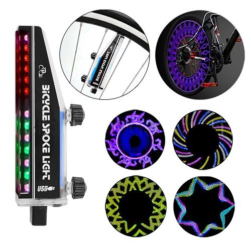Велоподсветка на спицы LC-D107 14LED,аккум. 14500, З/У USB, индикатор заряда