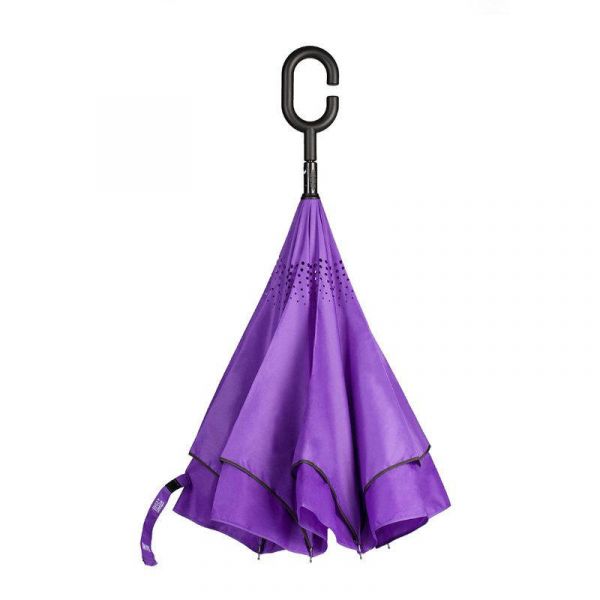 Зонт обратного сложения Фиолетовый Up-Brella.