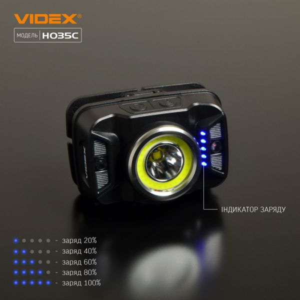 Налобный светодиодный фонарик H035C VIDEX 410Lm 5000K